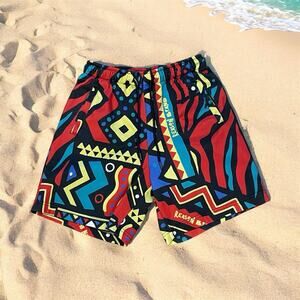 REASON BRAND Tribal Print Fleece Shorts Men’s Size Medium -Drawstring Pockets